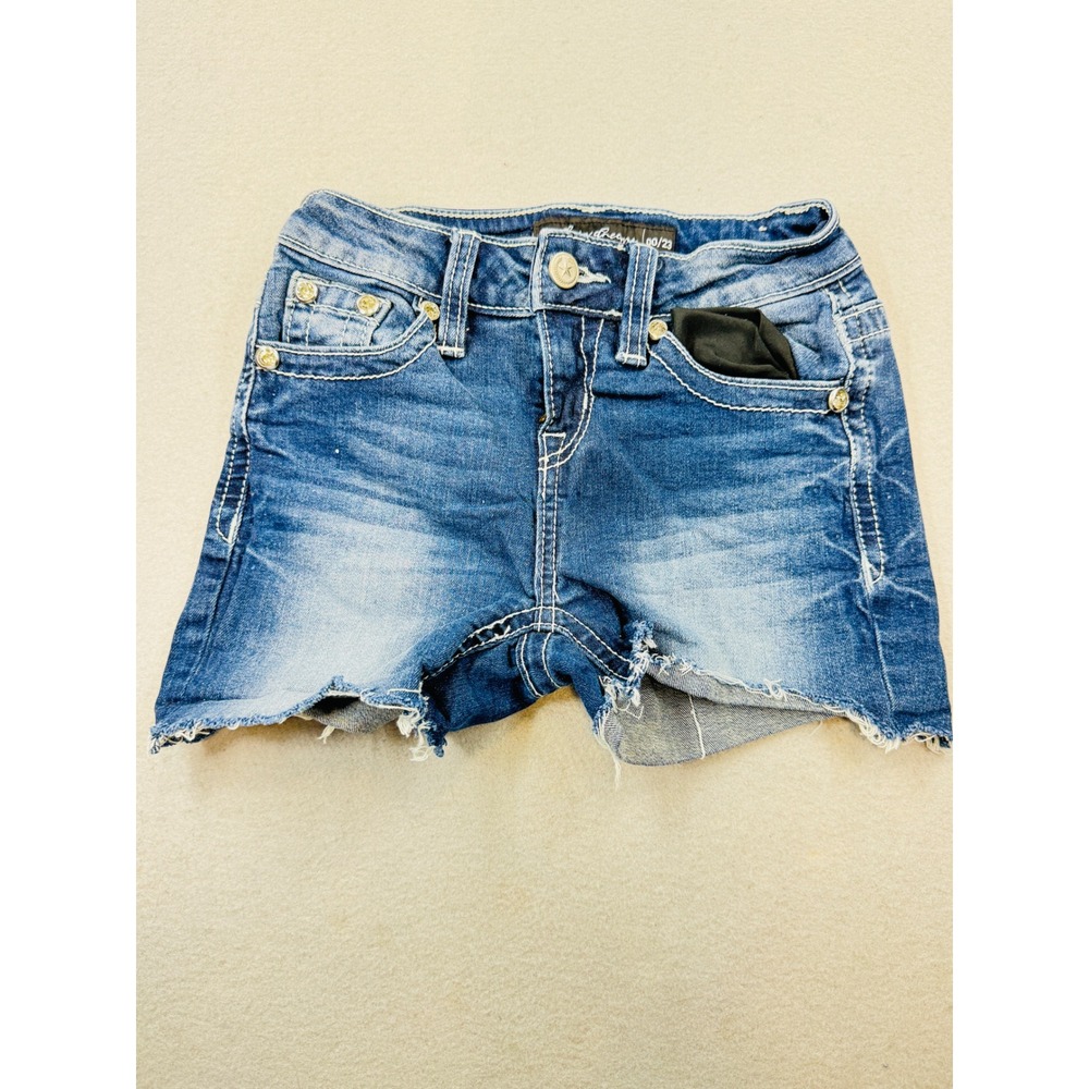 Stella in Dreams Blue Denim Cutoff Shorts Embroidered Embellished 00/23 SR154